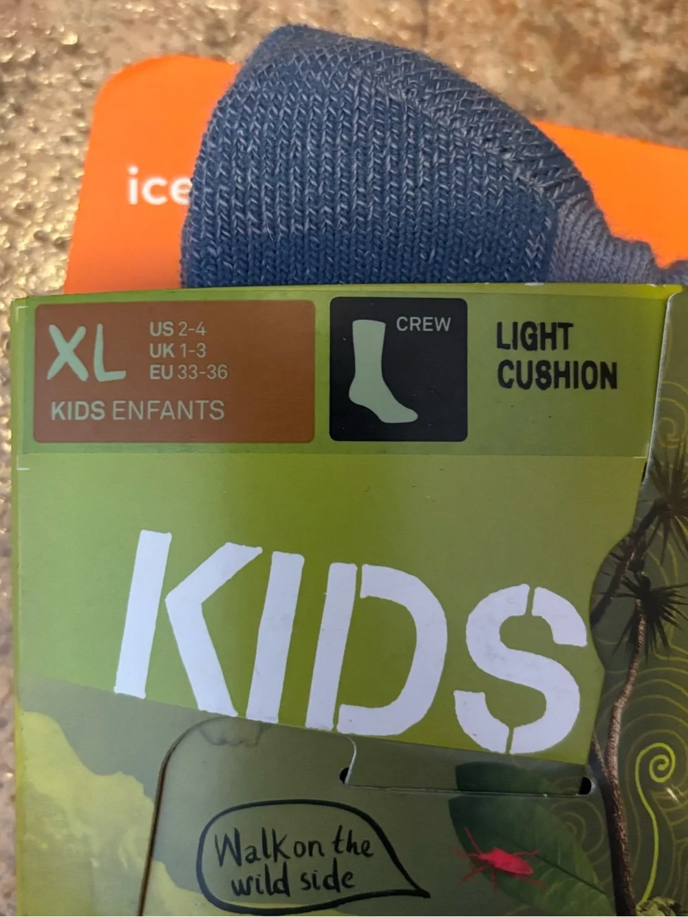 NWT *Bundle of 2 pairs* Icebreaker Merino wool blend Kids' Crew Socks sz XL